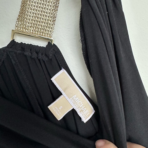 MICHAEL Michael Kors Black Dress with Gold Detail - Picture 4 of 10